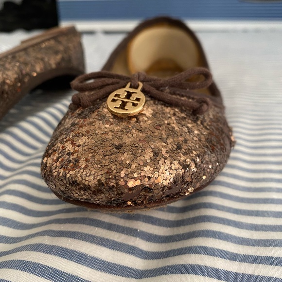 Tory Burch flats size 7.5 used glitter - Picture 4 of 10